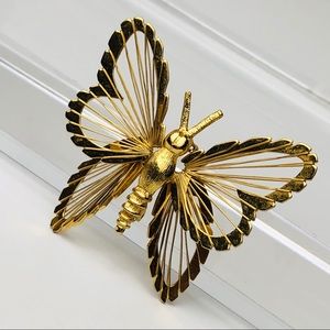 VTG 70s SUSAN CAPLAN FOR MONET BUTTERFLY BROOCH